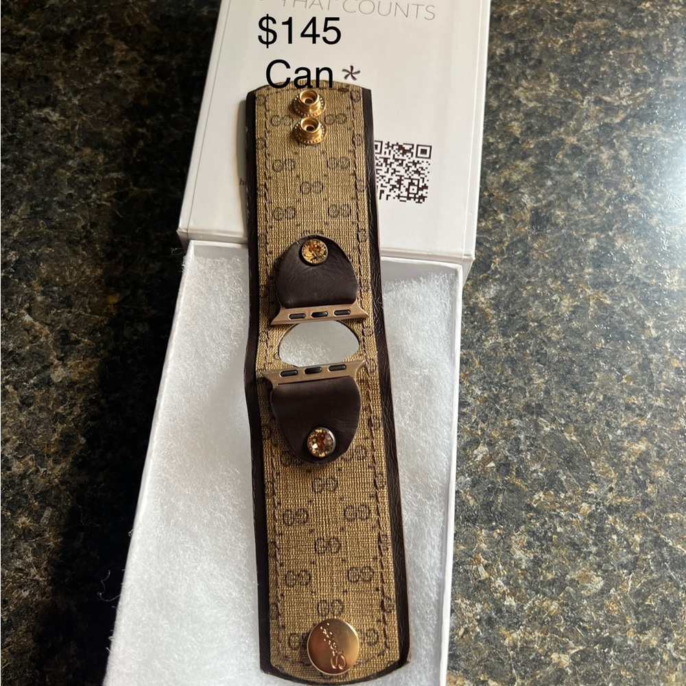 SPARKL leather Apple Watch  band (USA upcycled store) Apple Watch band